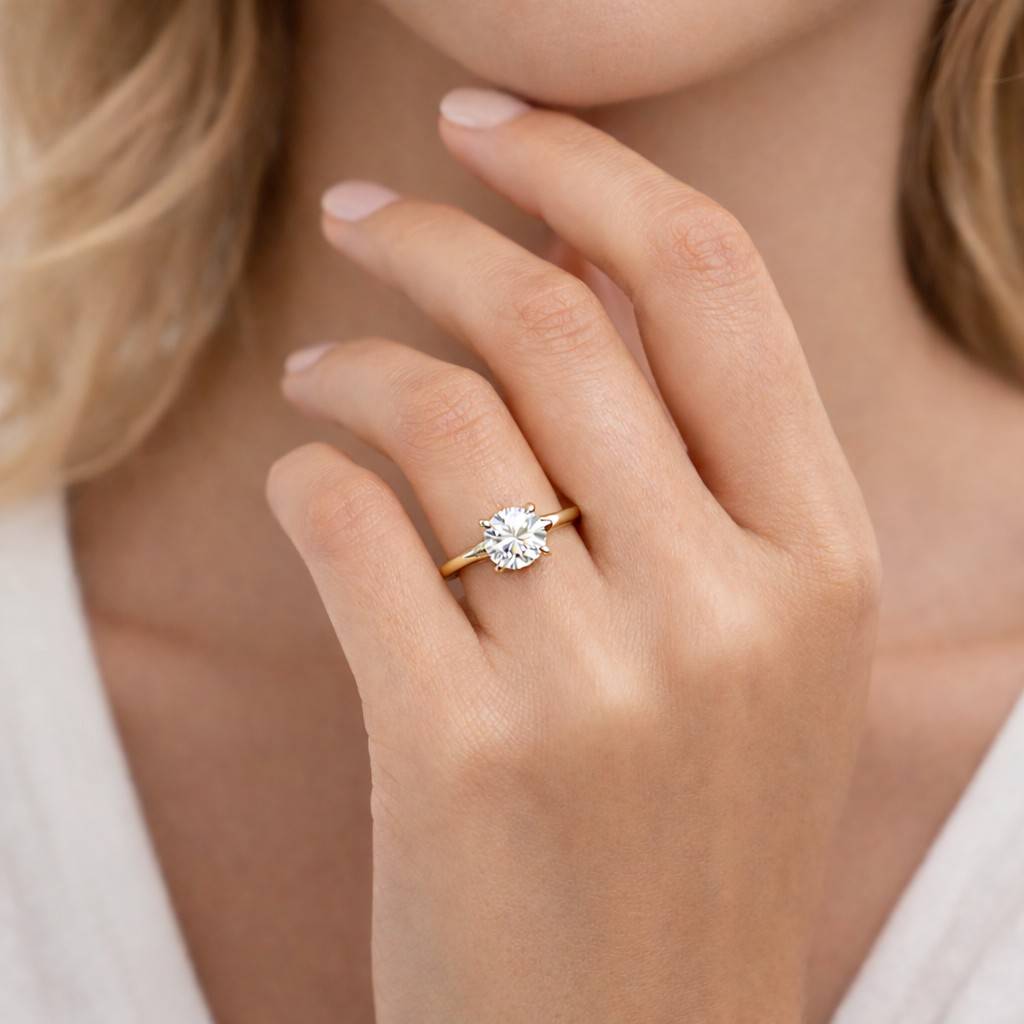 2.50 CT Round Cut Lab Grown Diamond Solitaire Engagement Ring