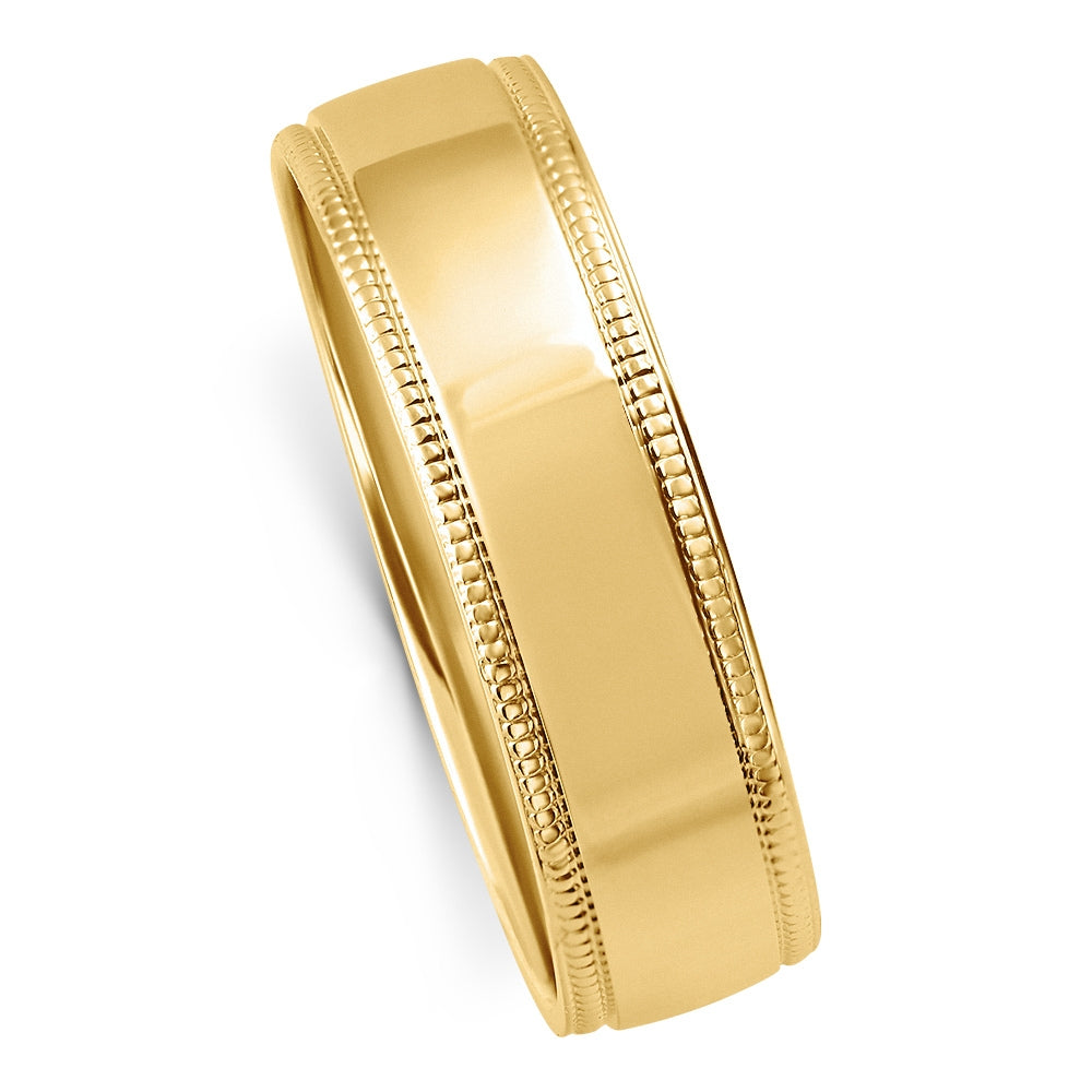 Men's Milgrain Polished Wedding Band 14k Gold or Platinum Ring
