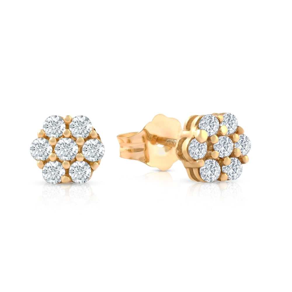 1/8Ct Diamond Studs Womens Earrings 10k Yellow Gold