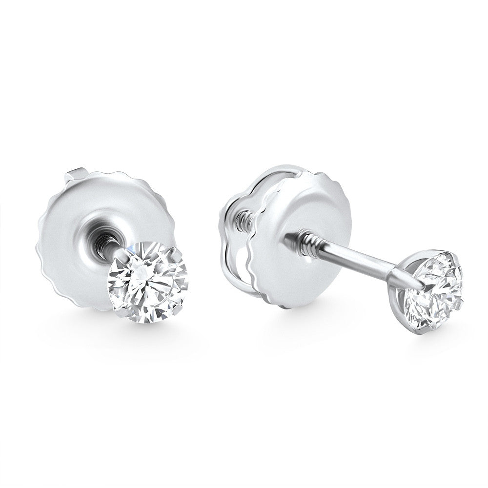 .25 - 1.00Ct Screw Back Diamond Studs Lab Grown Women's Earrings