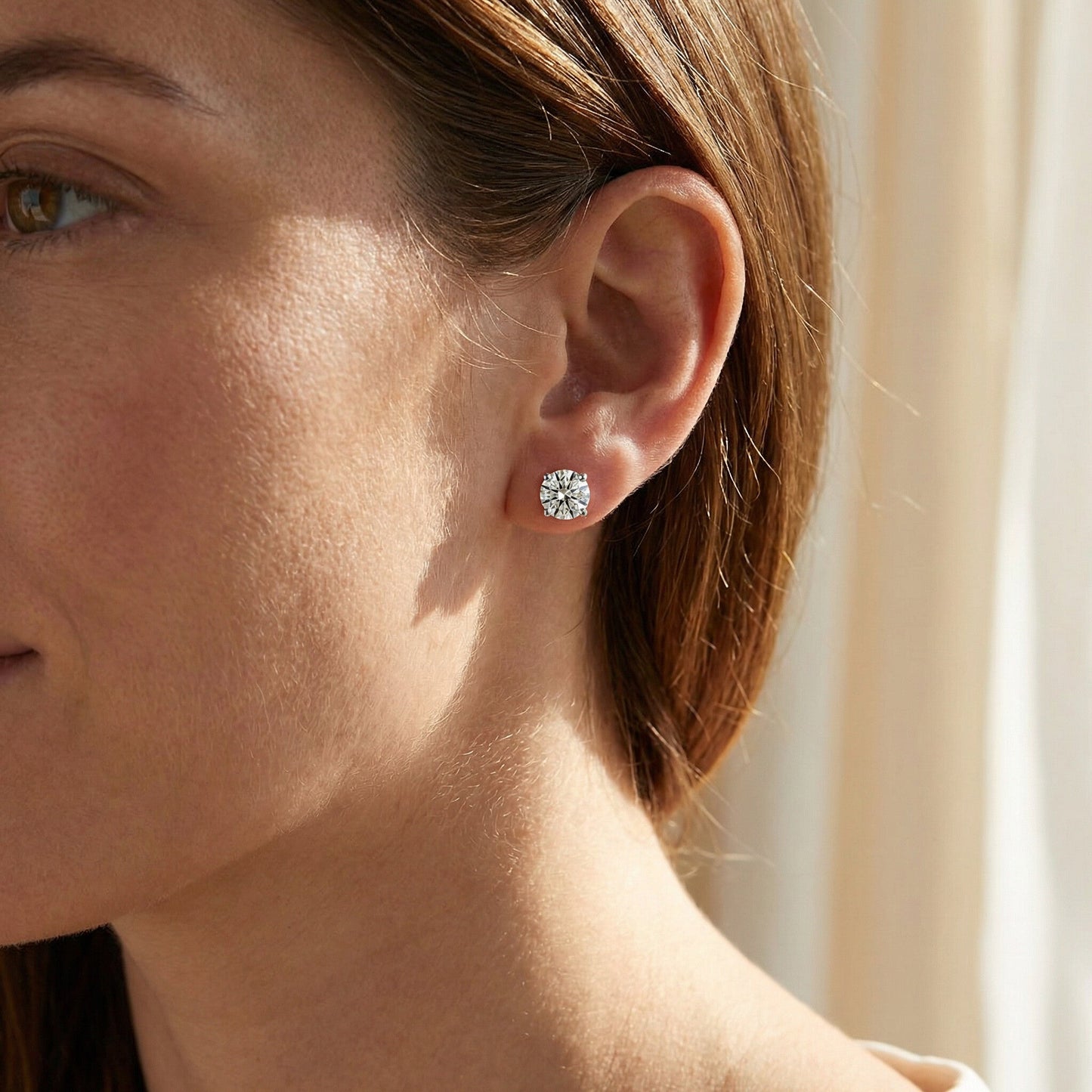 .25 - 1.00Ct Screw Back Diamond Studs Lab Grown Women's Earrings