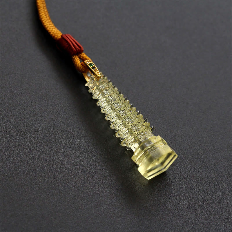 Fortune Jewel Liuli Ancient Pagoda Wisdom Necklace