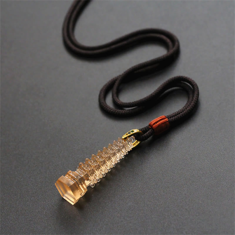 Fortune Jewel Liuli Ancient Pagoda Wisdom Necklace