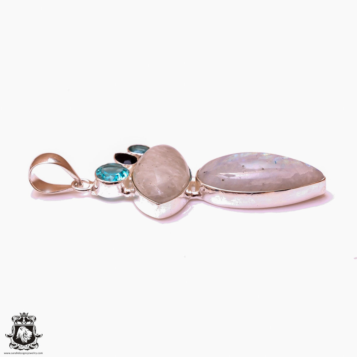 Rainbow Moonstone Pendant & 3MM Italian Chain P9866