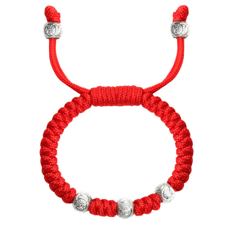 Fortune Jewel 925 Sterling Silver King Kong Knot Multicolored Red String Strength Handmade Braided Kids Child Bracelet
