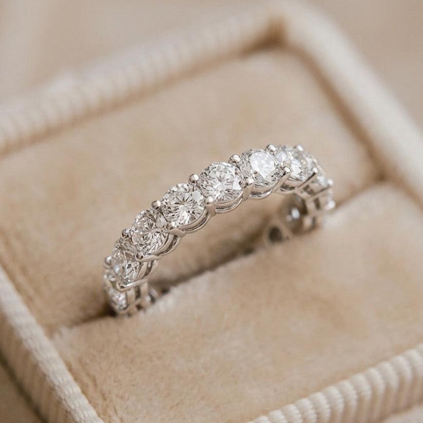 Aurora’s Aureole | Round Diamond Full Eternity Band