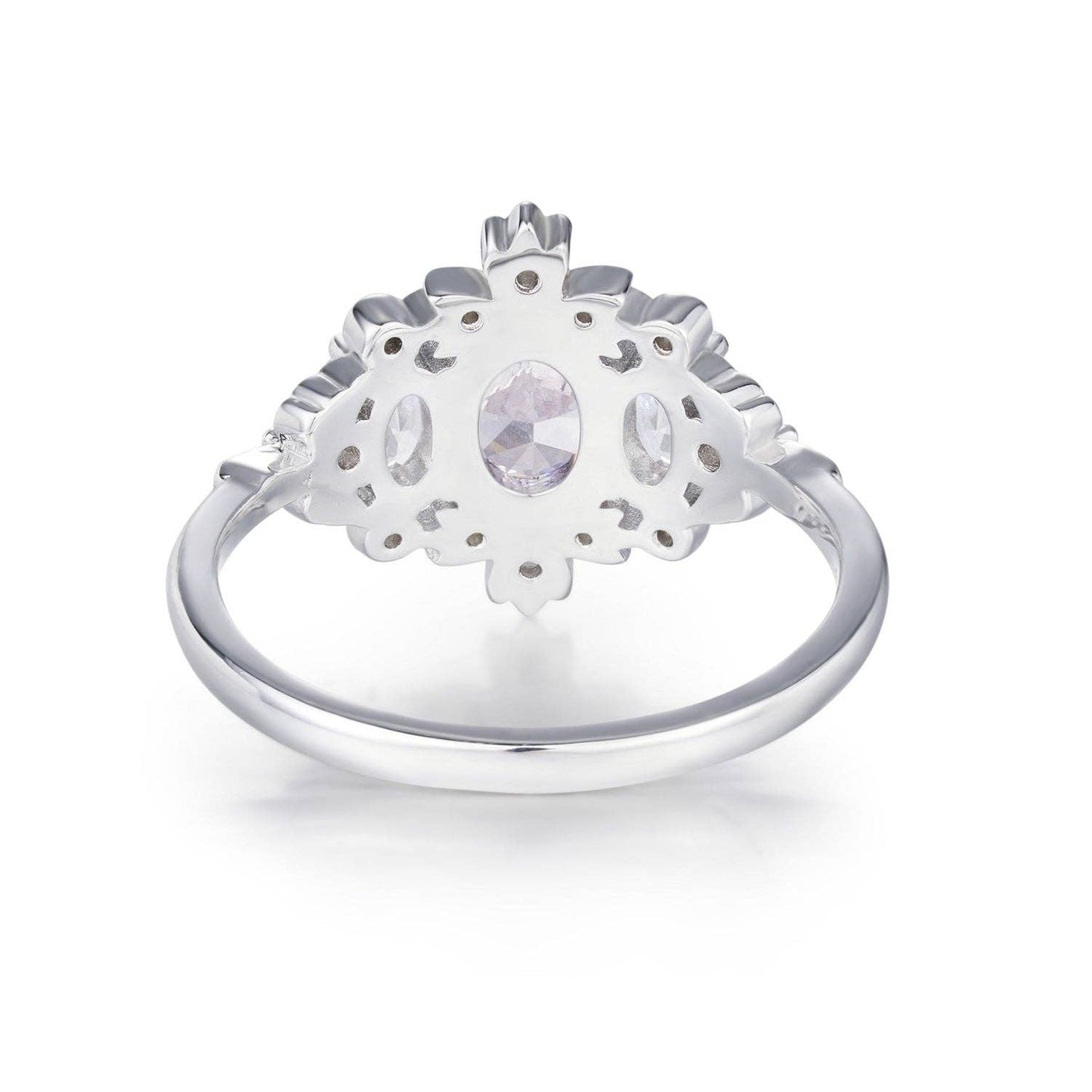 Lilyshade Morganite Ring: White Gold Vermeil  size P1/2