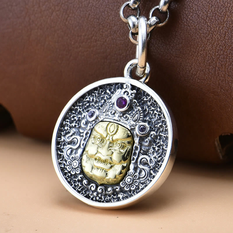 Fortune Jewel 925 Sterling Silver Zakiram Goddess of Wealth Dorje Vajra Spiritual Necklace Pendant