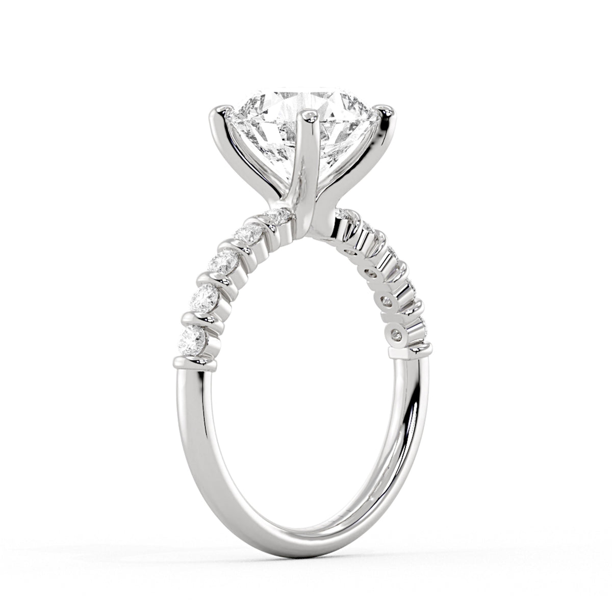 Round Diamond Channel Engagement Ring