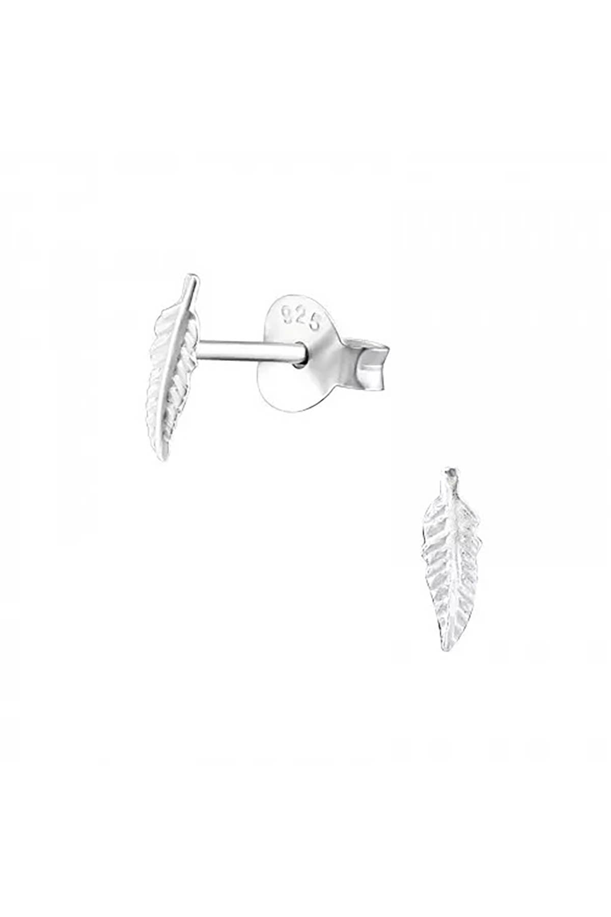 Sterling Silver Feather Ear Studs - SS