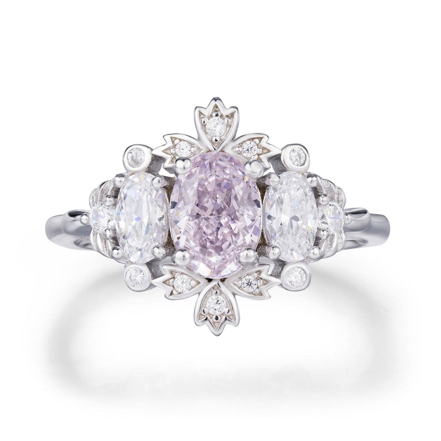 Lilyshade Morganite Ring: White Gold Vermeil  size P1/2