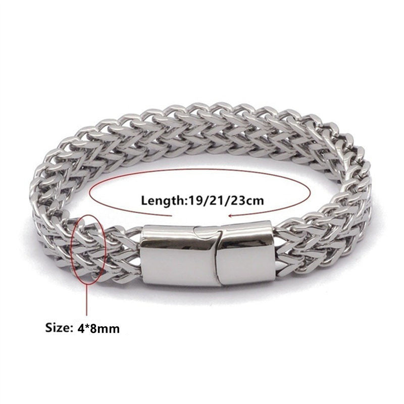Fortune Jewel Fish Scale Magnetic Buckle Titanium Steel Balance Bracelet Bangle
