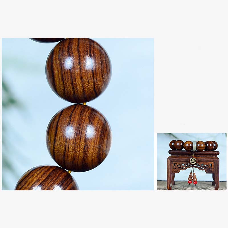Fortune Jewel Rosewood Warmth Calm Gourd Charm Bracelet
