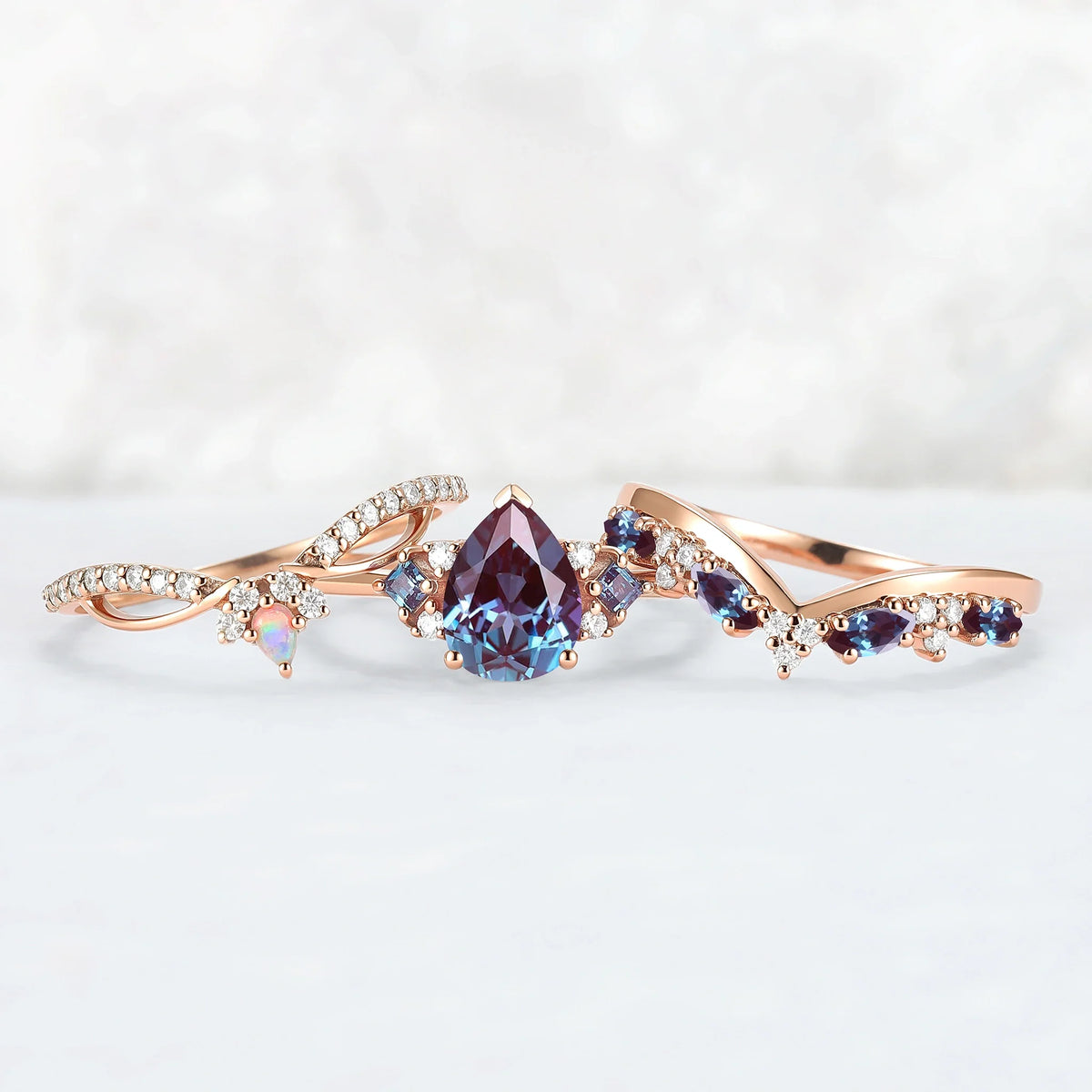 Custom Alexandrite Gemstone Ring Set with Natural Diamonds for Antonio Royster