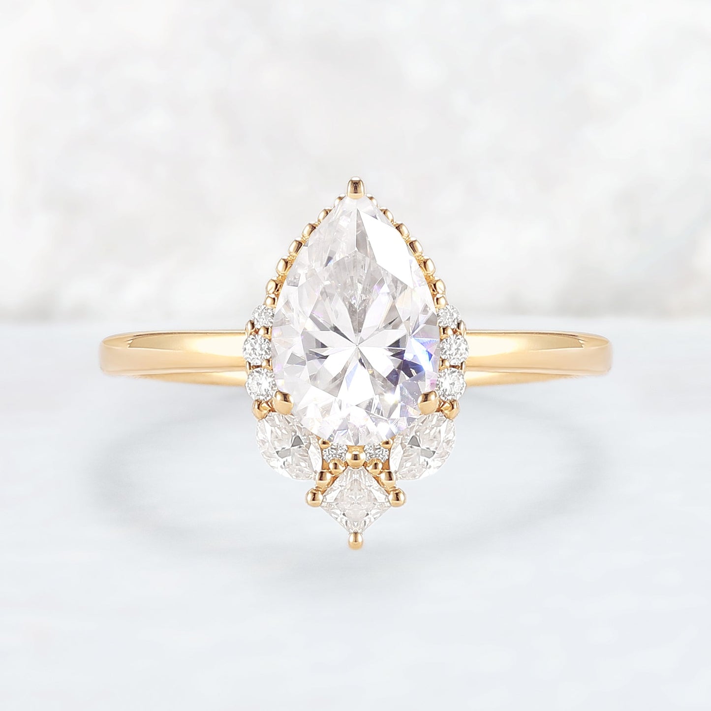 Charlotte Pear Cut Moissanite Gemstone Ring