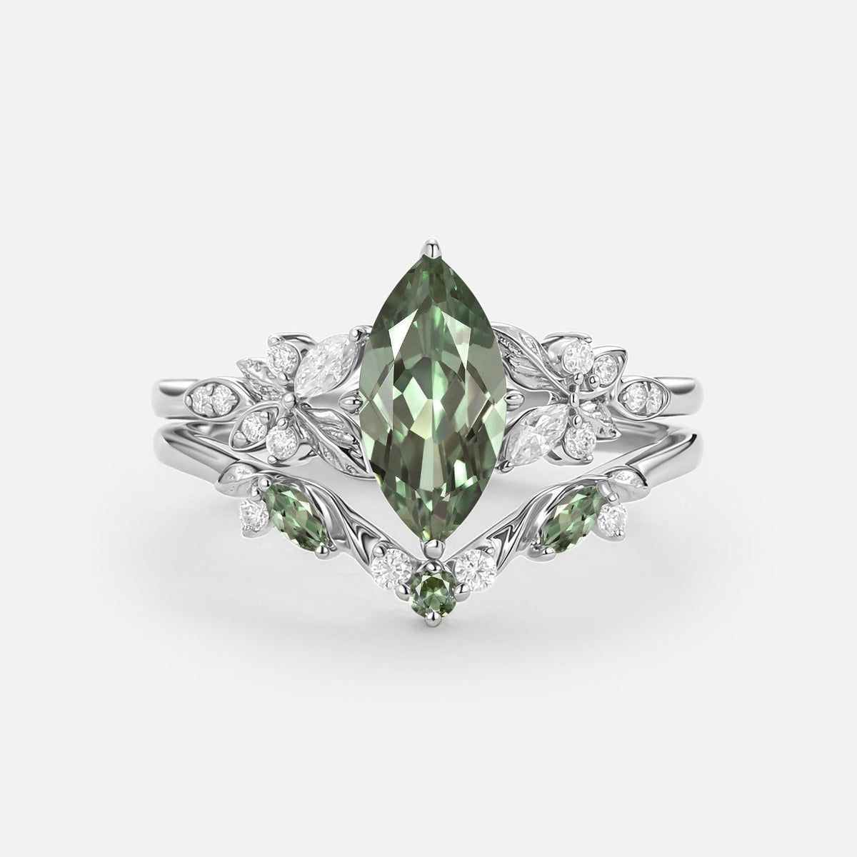 Marina’s Tide | Marquise Aquamarine Bridal Set 2pcs