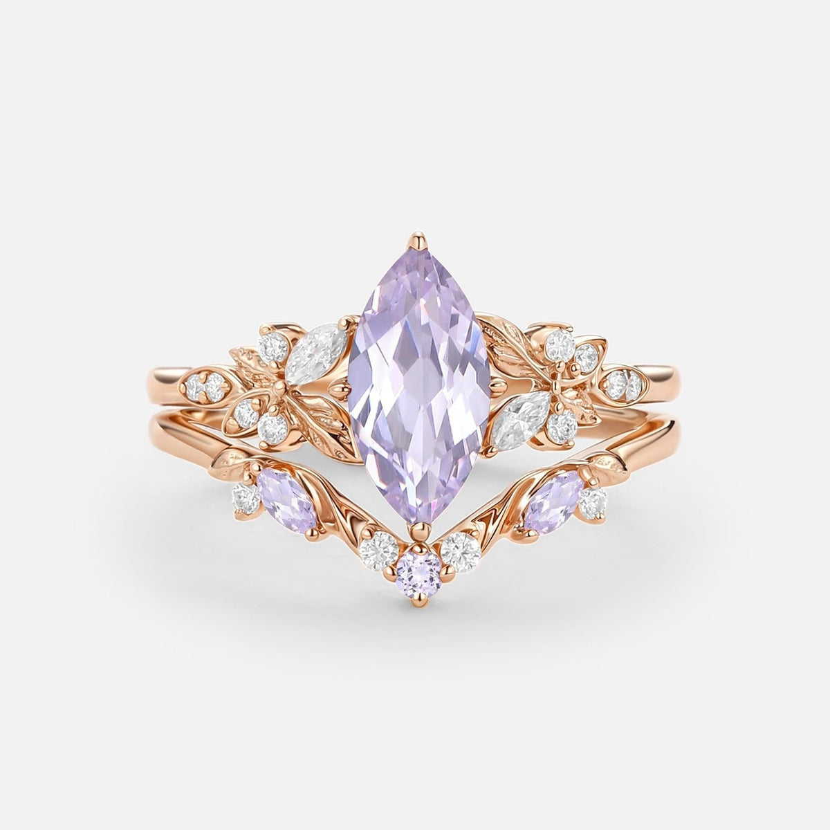 Marina’s Tide | Marquise Aquamarine Bridal Set 2pcs