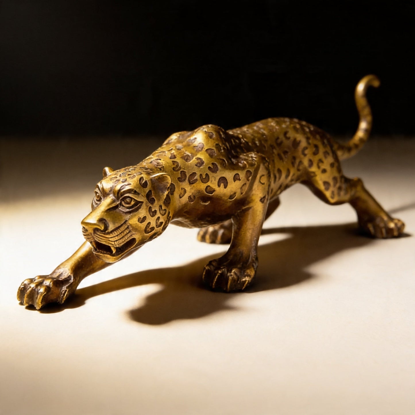 PANTHERA | Hand-Cast Bronze Stalking Leopard