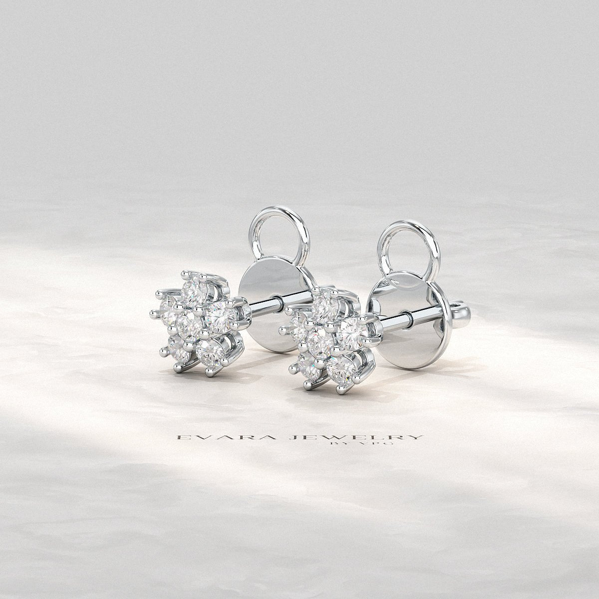 Flora Five Stone Diamond Studs
