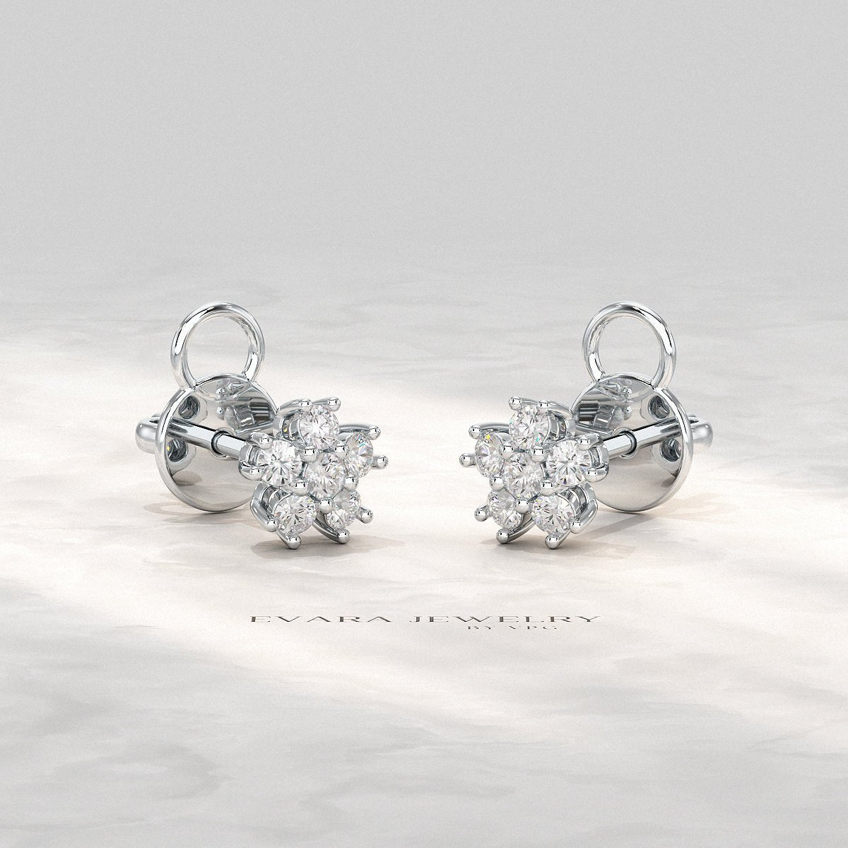 Flora Five Stone Diamond Studs