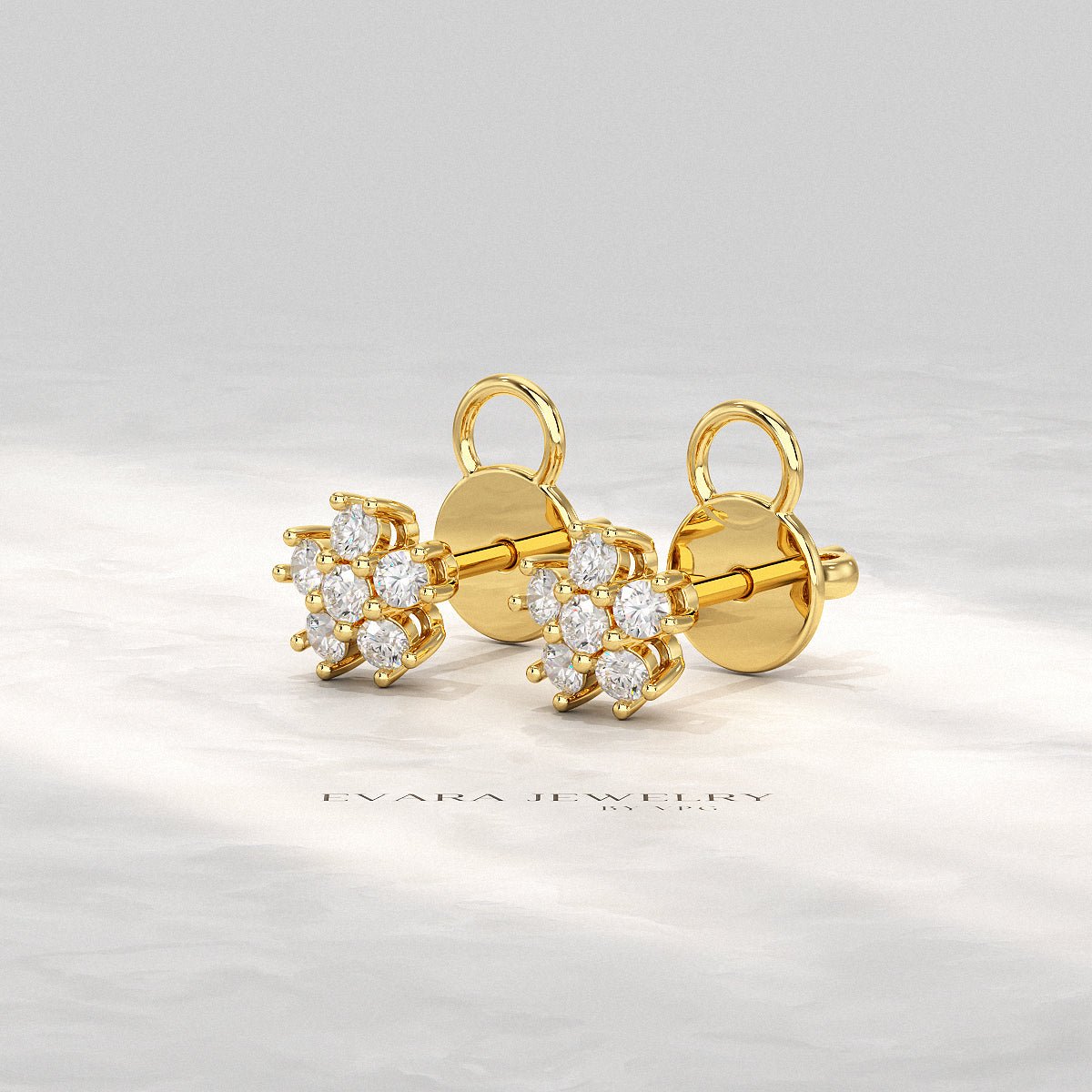 Flora Five Stone Diamond Studs