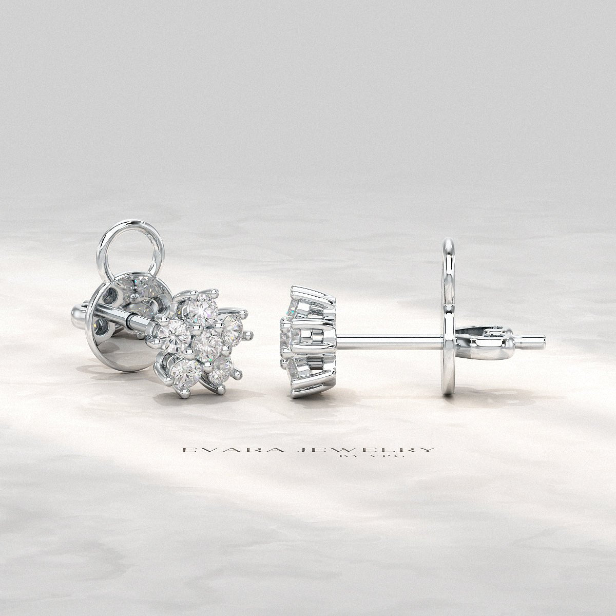 Flora Five Stone Diamond Studs