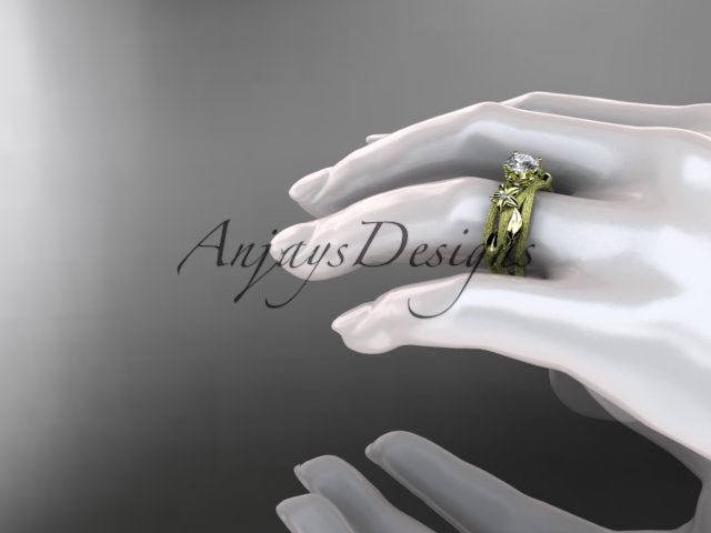 Floral Lab Grown Diamond Engagement Ring Leaf Vine 1 CT IGI Certified Diamond Ring Nature Inspired