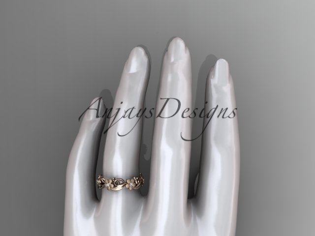 Diamond Flower Ring Nature Inspired Wedding Band Lab Grown Diamond