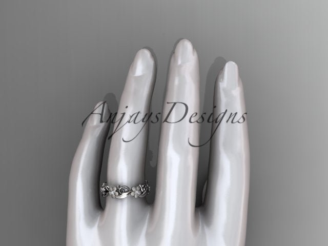 Diamond Flower Ring Nature Inspired Wedding Band Lab Grown Diamond