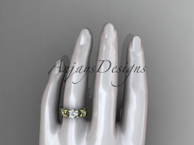 Flower Engagement Ring 1 Carat Round Lab Grown Diamond Nature Inspired Engagement Ring Unique Diamond Ring