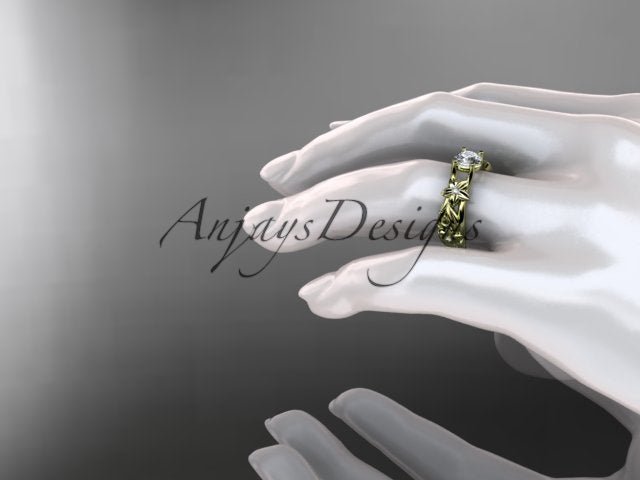 Unique Diamond Flower Engagement Ring Floral Wedding Ring Nature Inspired 1 Carat Lab Grown Diamond
