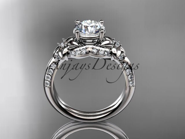 Nature Inspired Diamond Engagement Ring 1 Carat Diamond Lab Grown Flower Wedding Ring