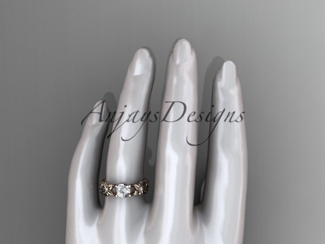 Unique Diamond Flower Engagement Ring Floral Wedding Ring Nature Inspired 1 Carat Lab Grown Diamond
