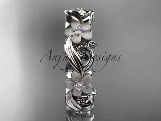 Diamond Flower Ring Nature Inspired Wedding Band Lab Grown Diamond