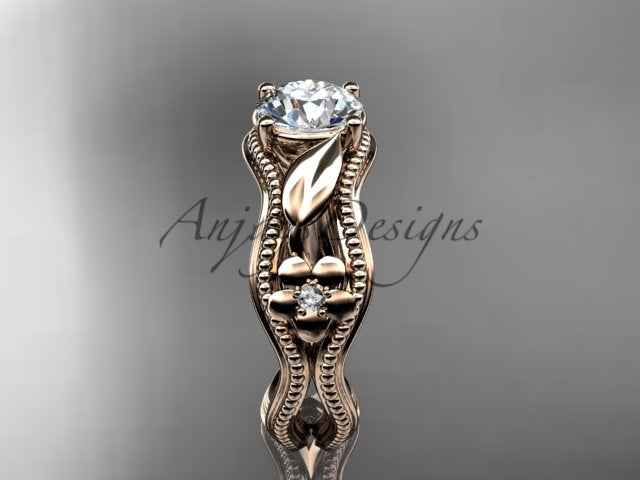 Nature Inspire Diamond Engagement Ring Lab Grown Diamond Flower Ring IGI Certified