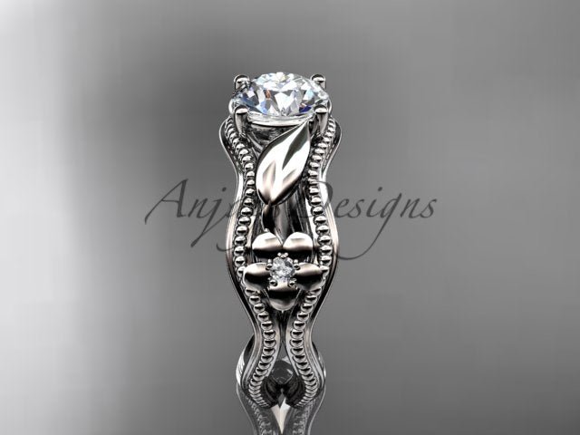 Nature Inspire Diamond Engagement Ring Lab Grown Diamond Flower Ring IGI Certified