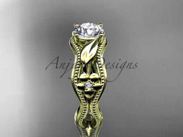Nature Inspire Diamond Engagement Ring Lab Grown Diamond Flower Ring IGI Certified