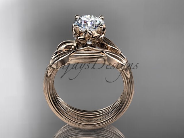 Unique Diamond Flower Engagement Ring 14k Gold 1 Carat Lab Grown Diamond Petal Engagement Ring