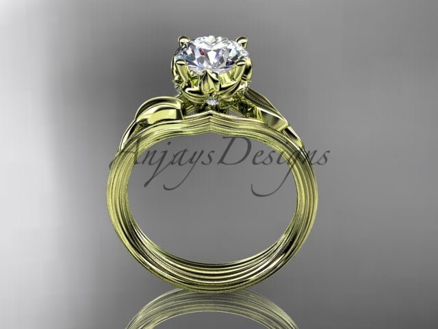 Unique Diamond Flower Engagement Ring 14k Gold 1 Carat Lab Grown Diamond Petal Engagement Ring