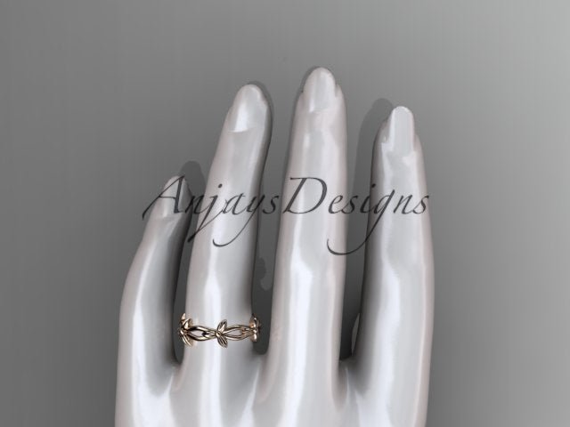 Petite Flower Wedding Band Floral Nature Inspired Ring Dainty Minimalist Ring