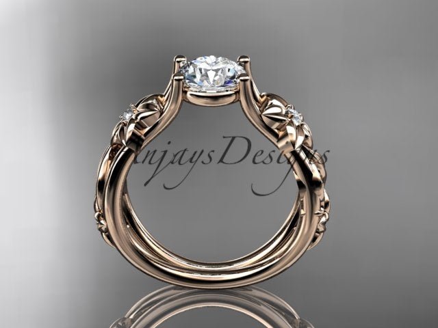 Unique Diamond Flower Engagement Ring Floral Wedding Ring Nature Inspired 1 Carat Lab Grown Diamond