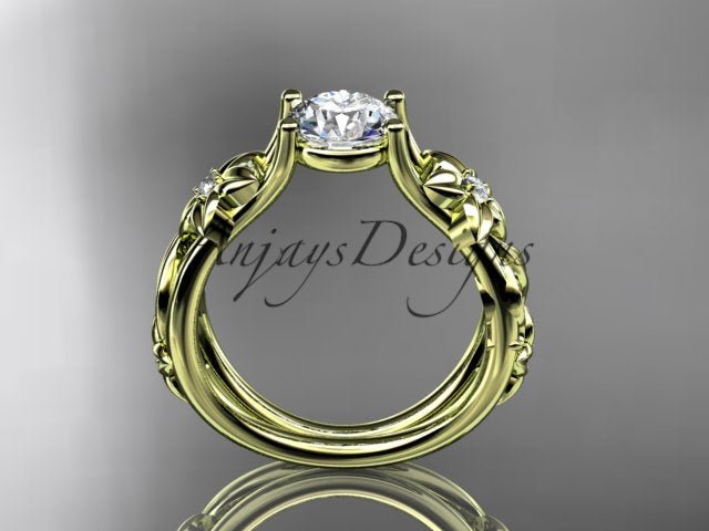 Unique Diamond Flower Engagement Ring Floral Wedding Ring Nature Inspired 1 Carat Lab Grown Diamond