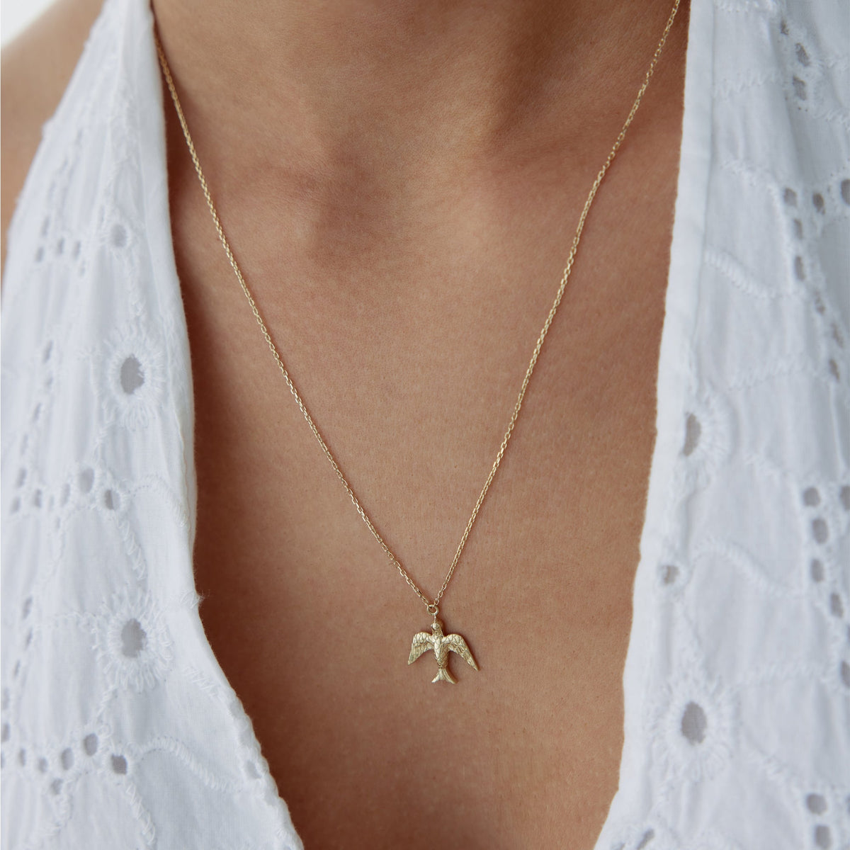 14k Gold Bird Necklace
