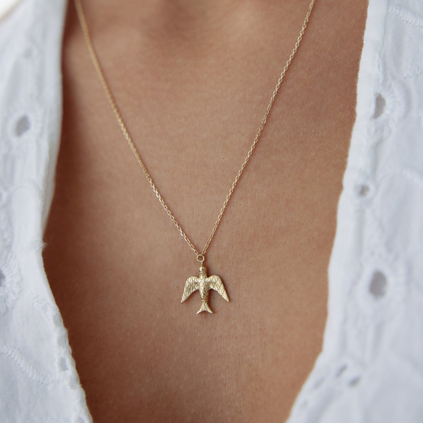 14k Gold Bird Necklace