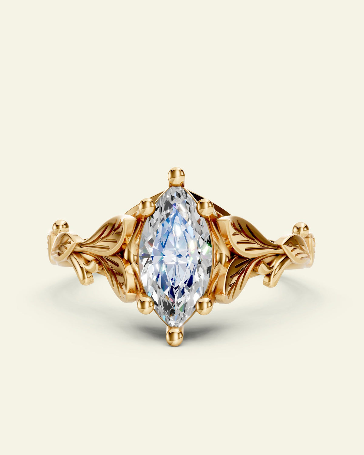 Freesia | custom engagement ring setting, 10x5 mm marquise cut