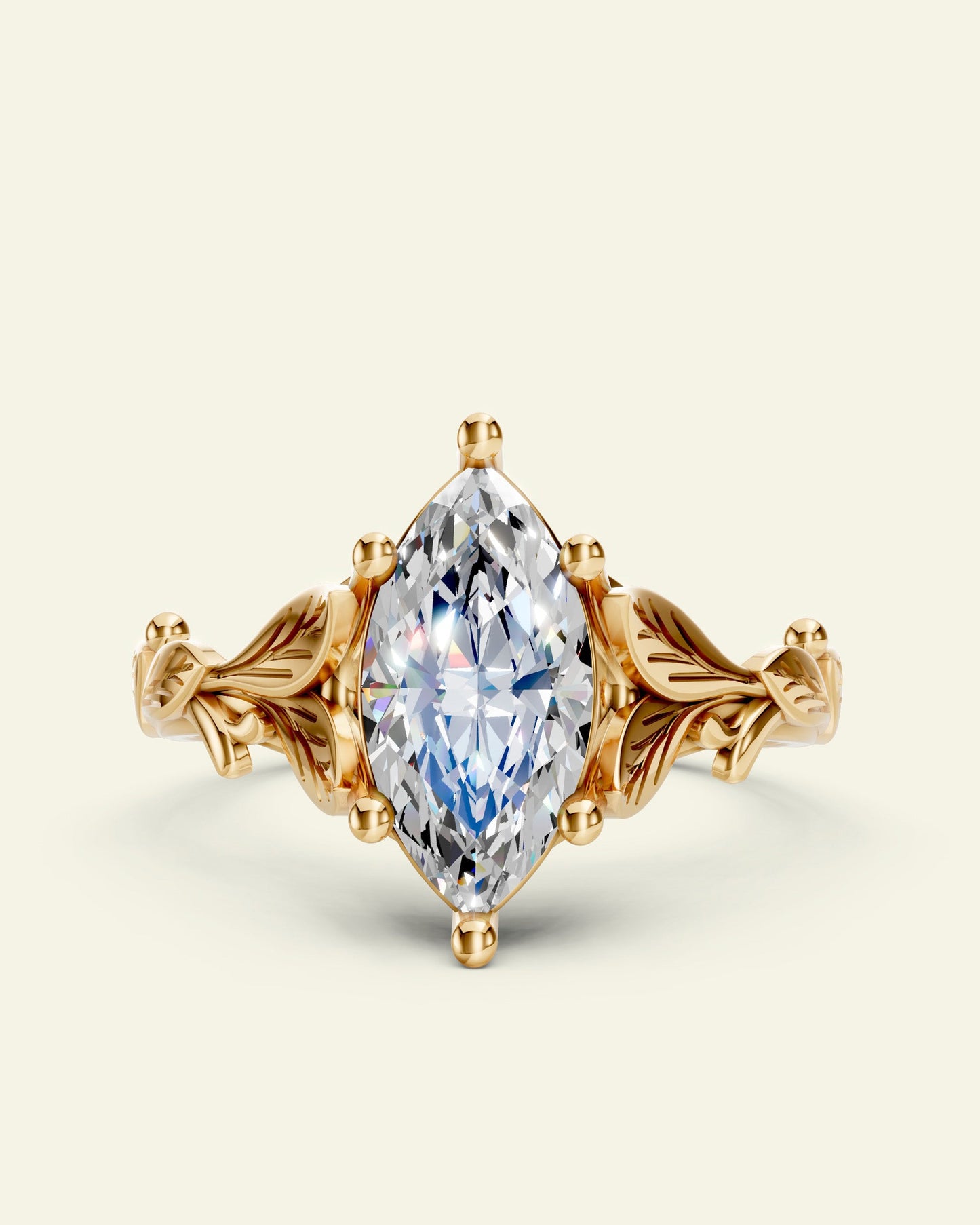 Freesia | custom engagement ring setting, 12x6 mm marquise cut