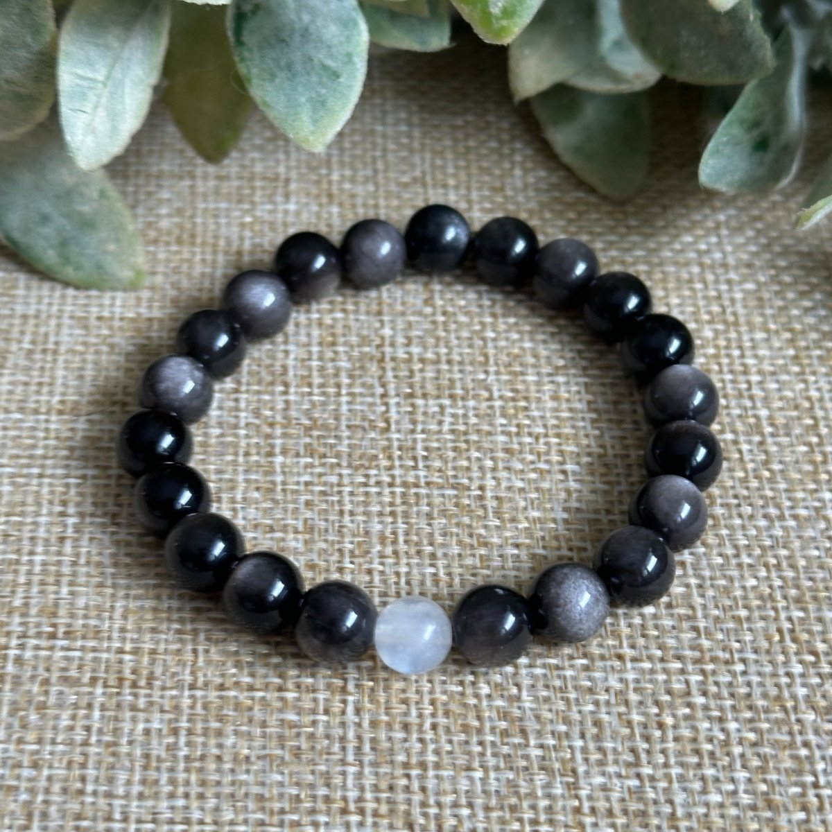 Full Moon: Silver Sheen Obsidian + Moonstone