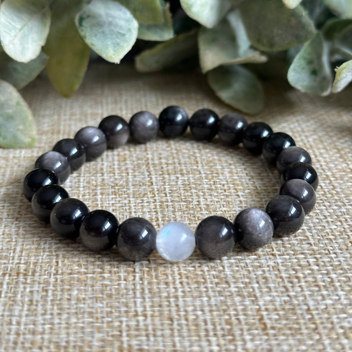 Full Moon: Silver Sheen Obsidian + Moonstone