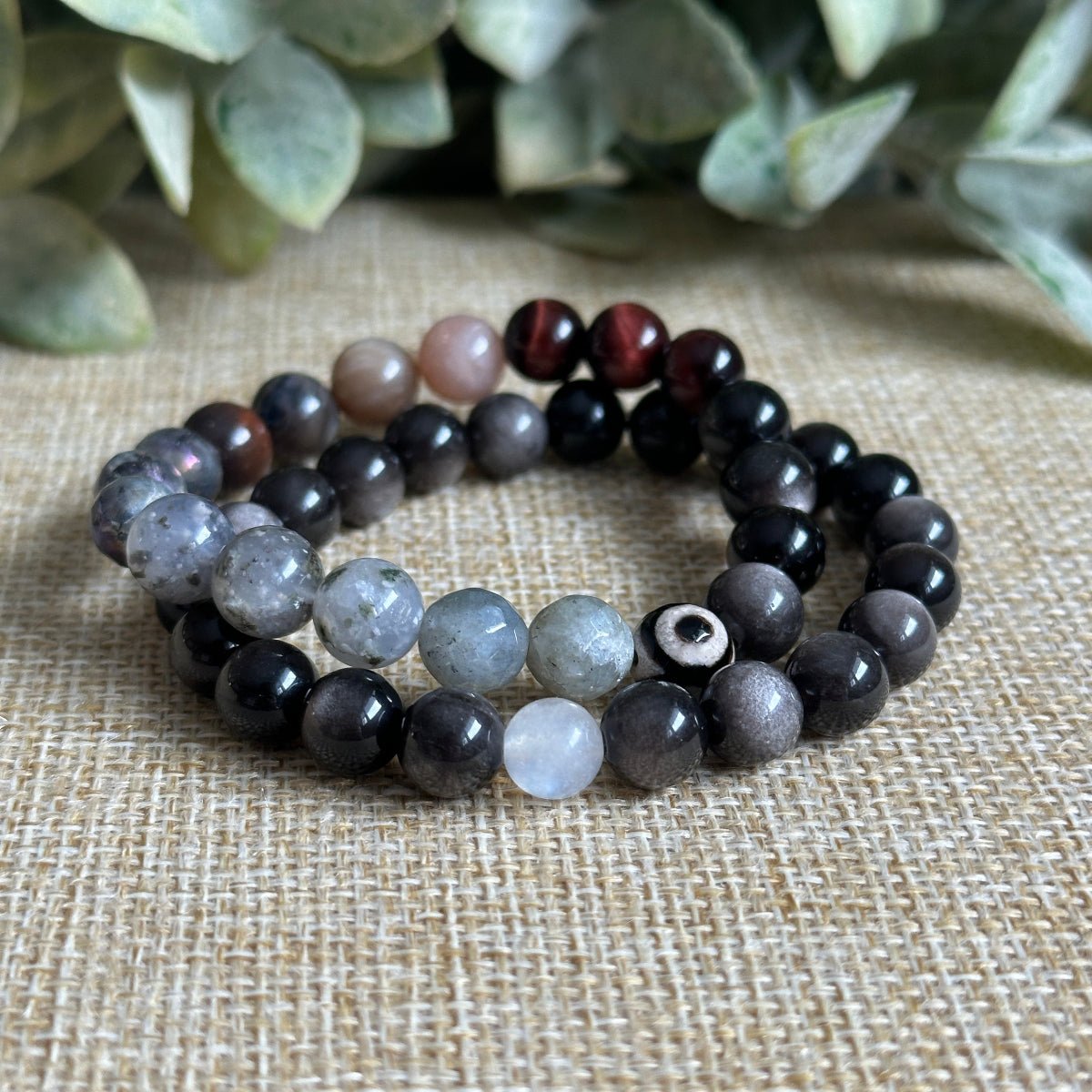 Full Moon: Silver Sheen Obsidian + Moonstone