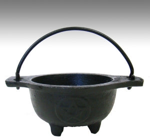 Pentagram Cast Iron Cauldron No Lid